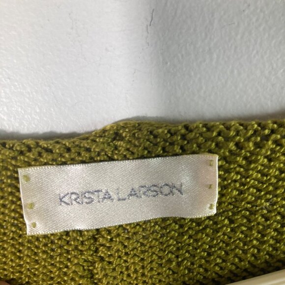 Womens Krista Larson Wavey Vest Lagenlook Tie Dyed OS Green Perle Cotton NWT - Picture 6 of 9